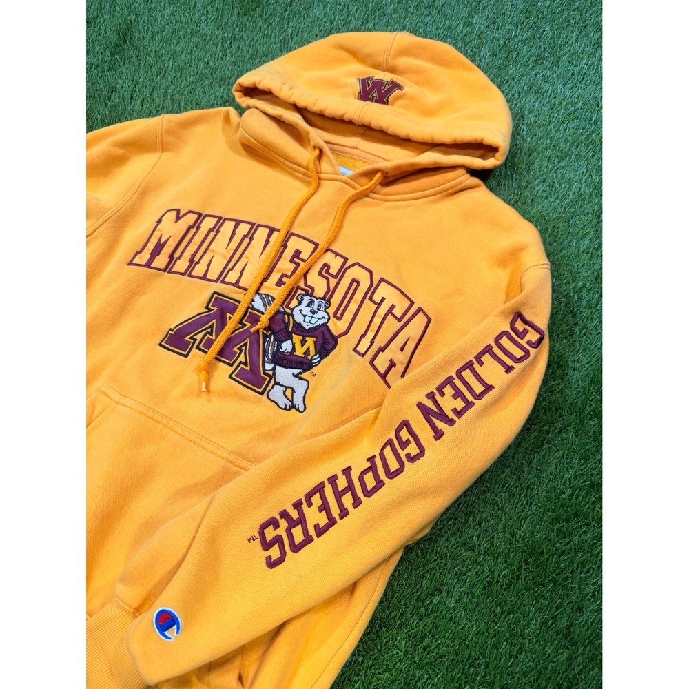 Champion Minnesota Golden Gophers Hoodie Small Gold Yellow Pullover Sweatshirt